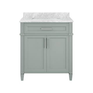 Home Decorators Collection Caville 30 in. W x 22 in. D x 34.5 in. H Single Sink Bath Vanity in Sa... | The Home Depot