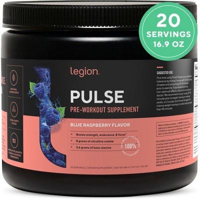Legion Pulse Natural Pre-Workout Supplement - 20 Servings (Blue Raspberry) | Target