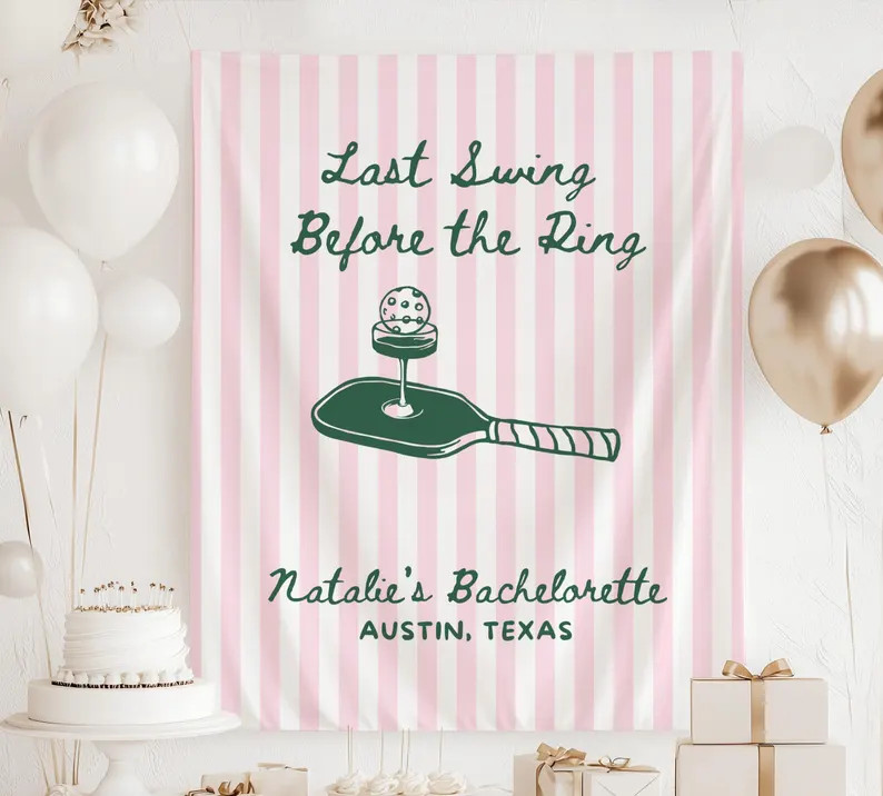 Last Swing Before the Ring Banner, Pickleball Bachelorette Banner, Pickleball Bachelorette Backdr... | Etsy (US)
