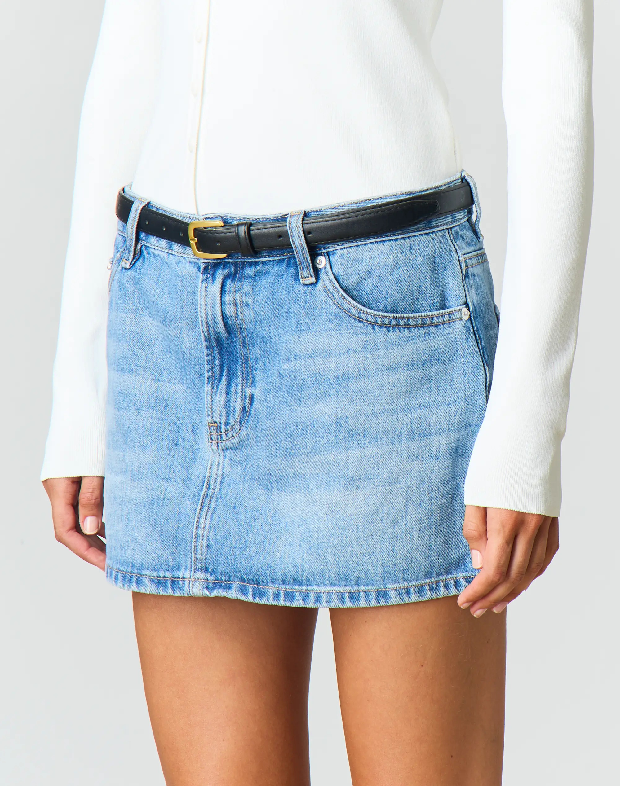 Low Rise Denim Mini Skirt | Glassons (Australia)