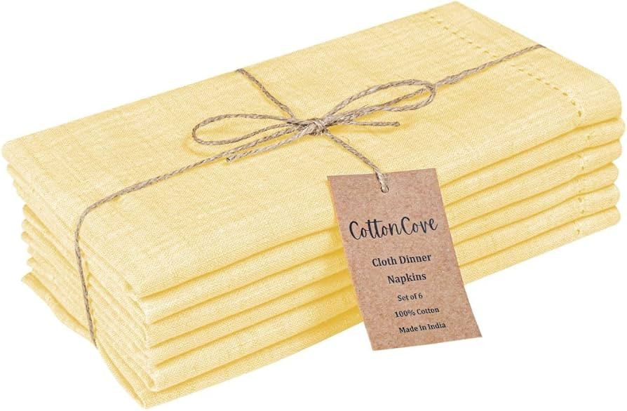 Cloth Dinner Napkins 100% Cotton Set of 6 - Soft Durable Washable - Ideal for Farmhouse Parties W... | Amazon (US)