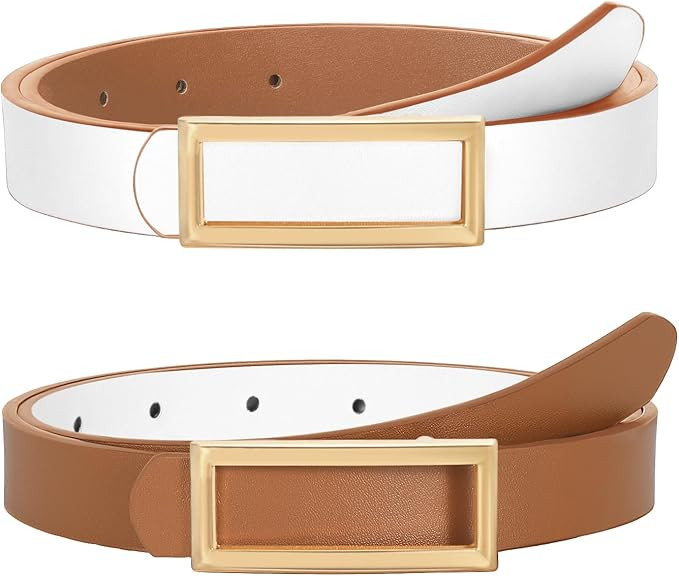 SUOSDEY Women Reversible Leather Belts for Jeans Pants Dresses Ladies Fashion Belts with Gold Buc... | Amazon (US)