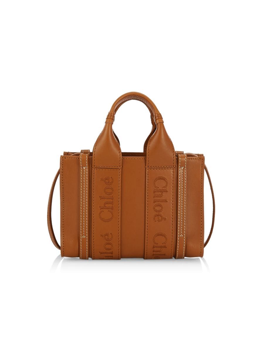 Shop Chloé Mini Woody Leather Tote Bag | Saks Fifth Avenue | Saks Fifth Avenue