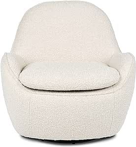 Amazon.com: POLY & BARK Nova Bouclé Swivel Chair, Ivory White Boucle : Home & Kitchen | Amazon (US)
