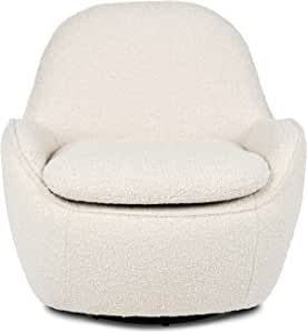 Amazon.com: POLY & BARK Nova Bouclé Swivel Chair, Ivory White Boucle : Home & Kitchen | Amazon (US)