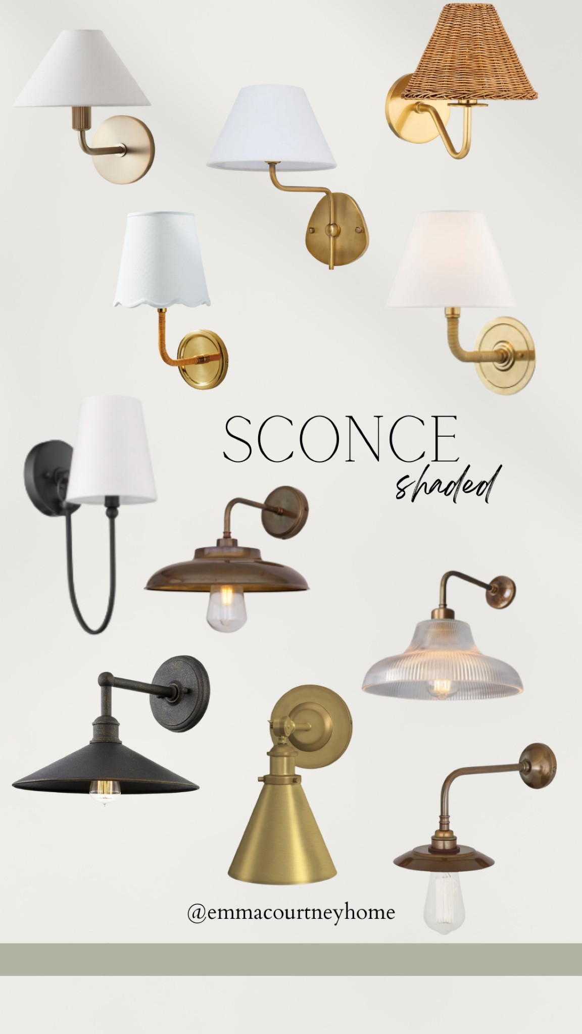 Sconce roundup. Brass; black; shaded, glass. Etsy, wayfair 

#LTKstyletip #LTKhome #LTKFind