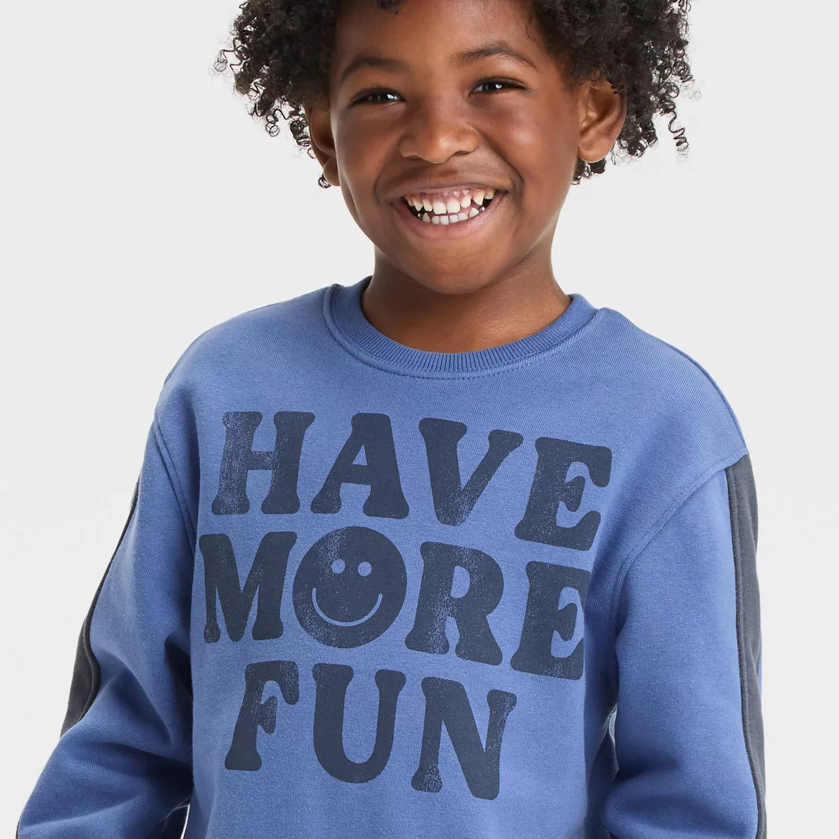 Grayson Mini Toddler Boys' Have More Fun French Terry Crewneck Pullover T-Shirt - Blue 2T | Target
