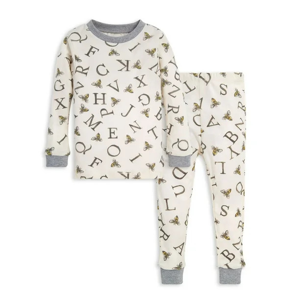 Burt's Bees Baby Organic Cotton Baby & Toddler Gender Neutral Unisex "A-Bee-C" Snug Fit Long Slee... | Walmart (US)