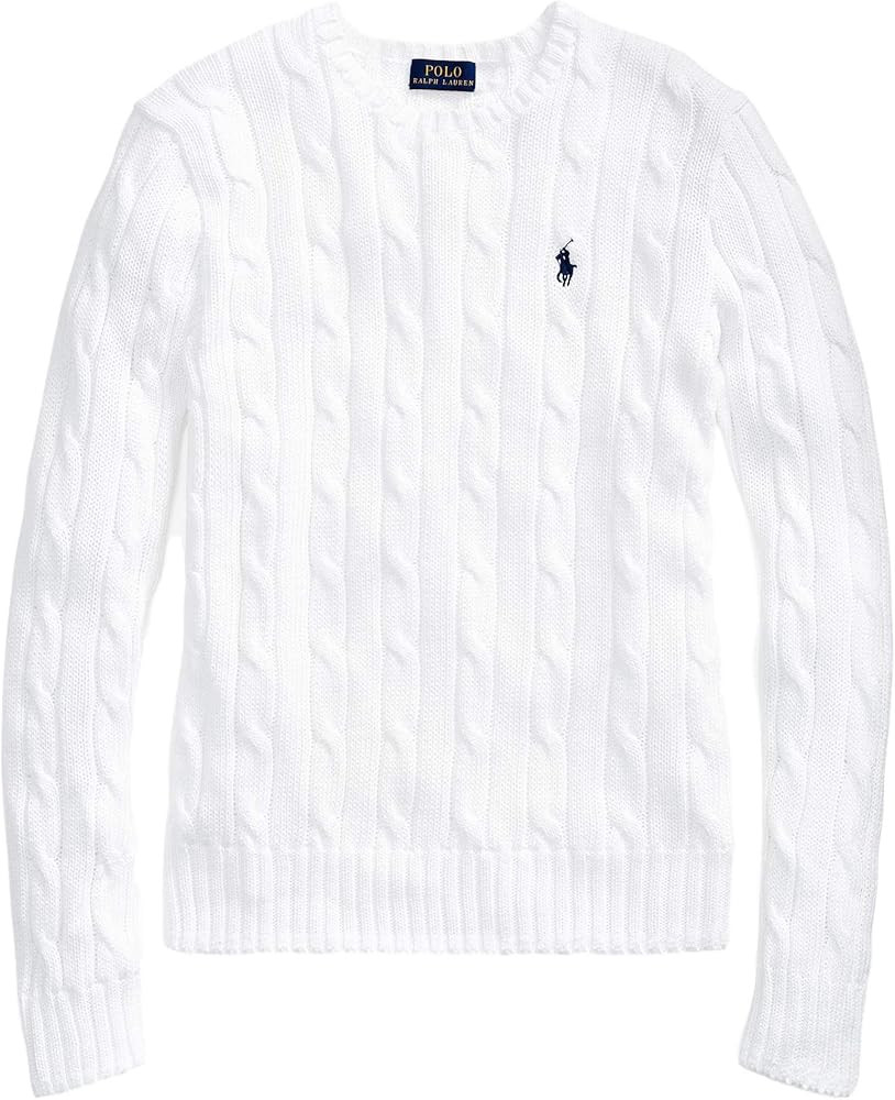Polo Ralph Lauren Womens Cable Knit V-Neck Sweater | Amazon (US)