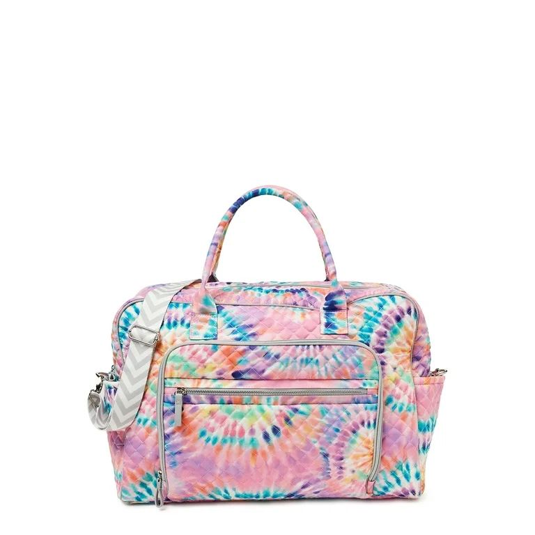 No Boundaries Quilted Women's Weekender Bag with Multi Compartments Multi Tie Dye | Walmart (US)