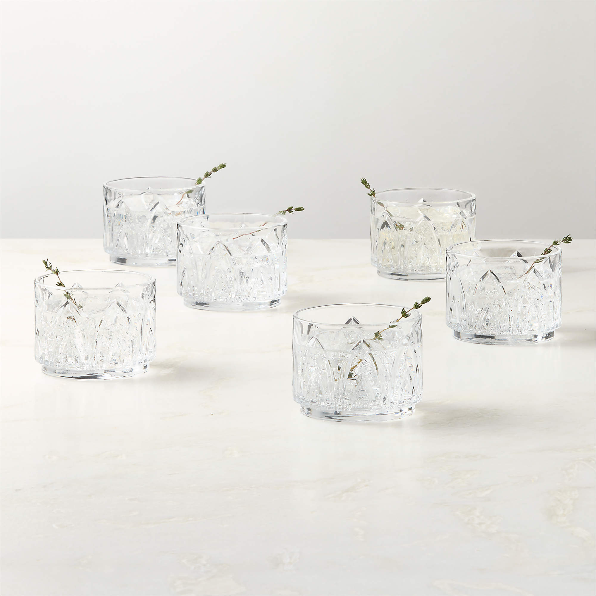 Buchanan Stacking Double Old-Fashioned Glasses Set of 6 + Reviews | CB2 | CB2