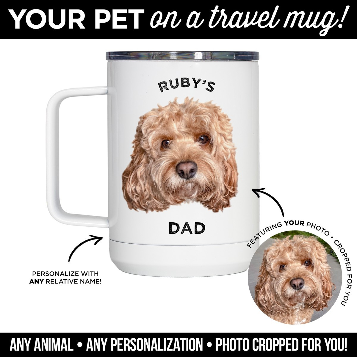 Personalized Pet Travel Mug | Type League Press