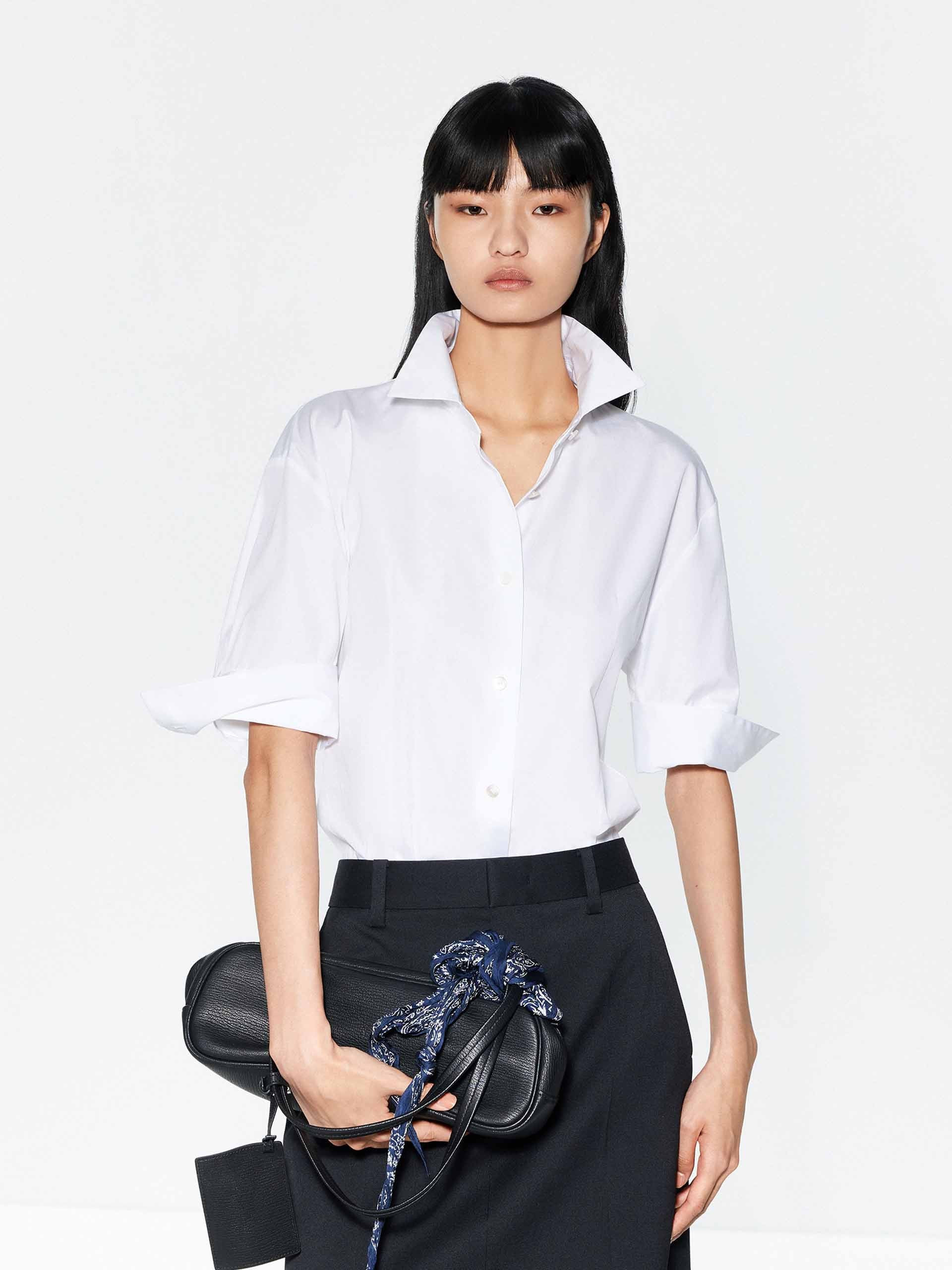 MO&Co. Women's Pure Color Cotton Shirt | MO&Co.