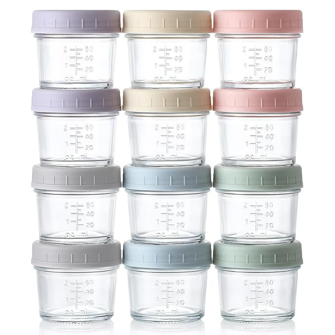 VITEVER 12Pack Glass Baby Food Storage Containers - 4 oz Baby Food Storage Jars With Lids, Baby F... | Amazon (US)