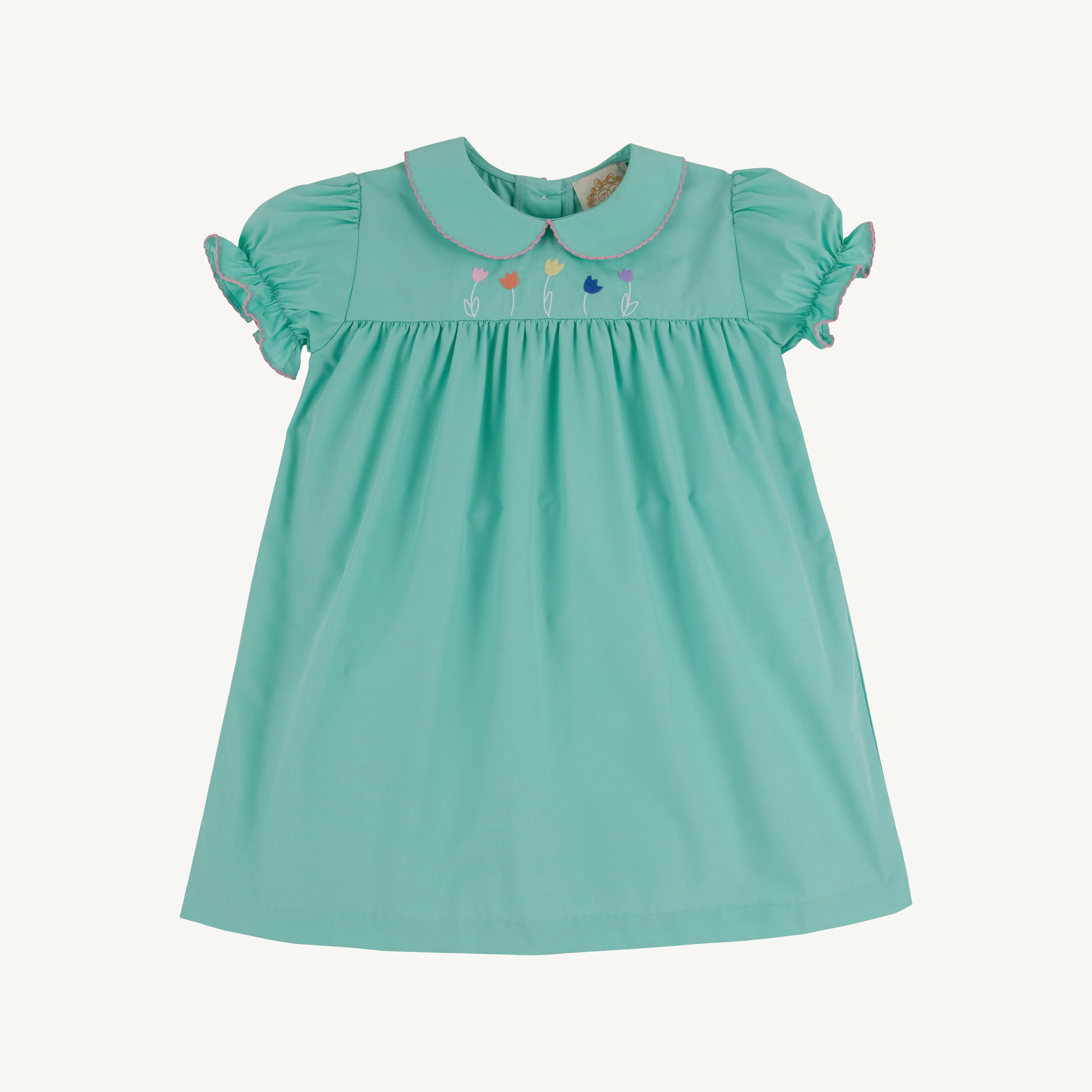 Holly Day Dress - Turks Teal with Flower Embroidery | The Beaufort Bonnet Company
