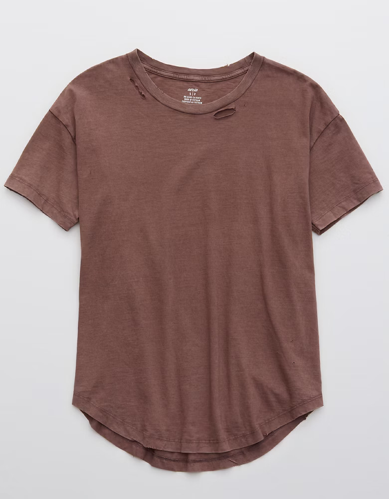 Aerie Destroyed Boyfriend T-Shirt | American Eagle Outfitters (US & CA)