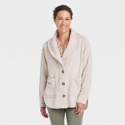 Women&#39;s Button-Front Jacket - Knox Rose&#8482; Cream S | Target