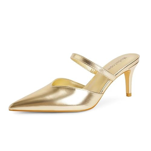 Modatope Gold Heels Pumps Pointed Toe Heeled Sandals Close Toe Stiletto Heels for Women Size 11 | Amazon (US)