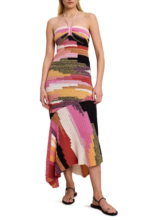 A.L.C. Nova Knit Halter Dress in Sedona/Blossom Multi at Nordstrom, Size X-Small | Nordstrom