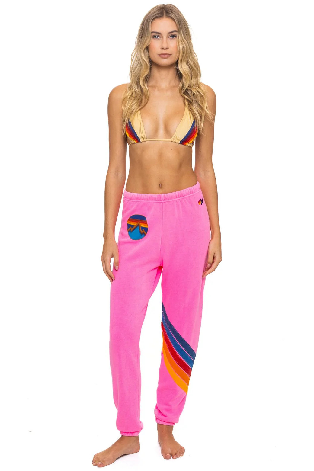 ALL SEASONS CIRCLE CHEVRON SWEATPANTS - NEON PINK | Aviator Nation
