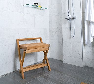 Sky Teak Folding Shower Bench | Pottery Barn (US)