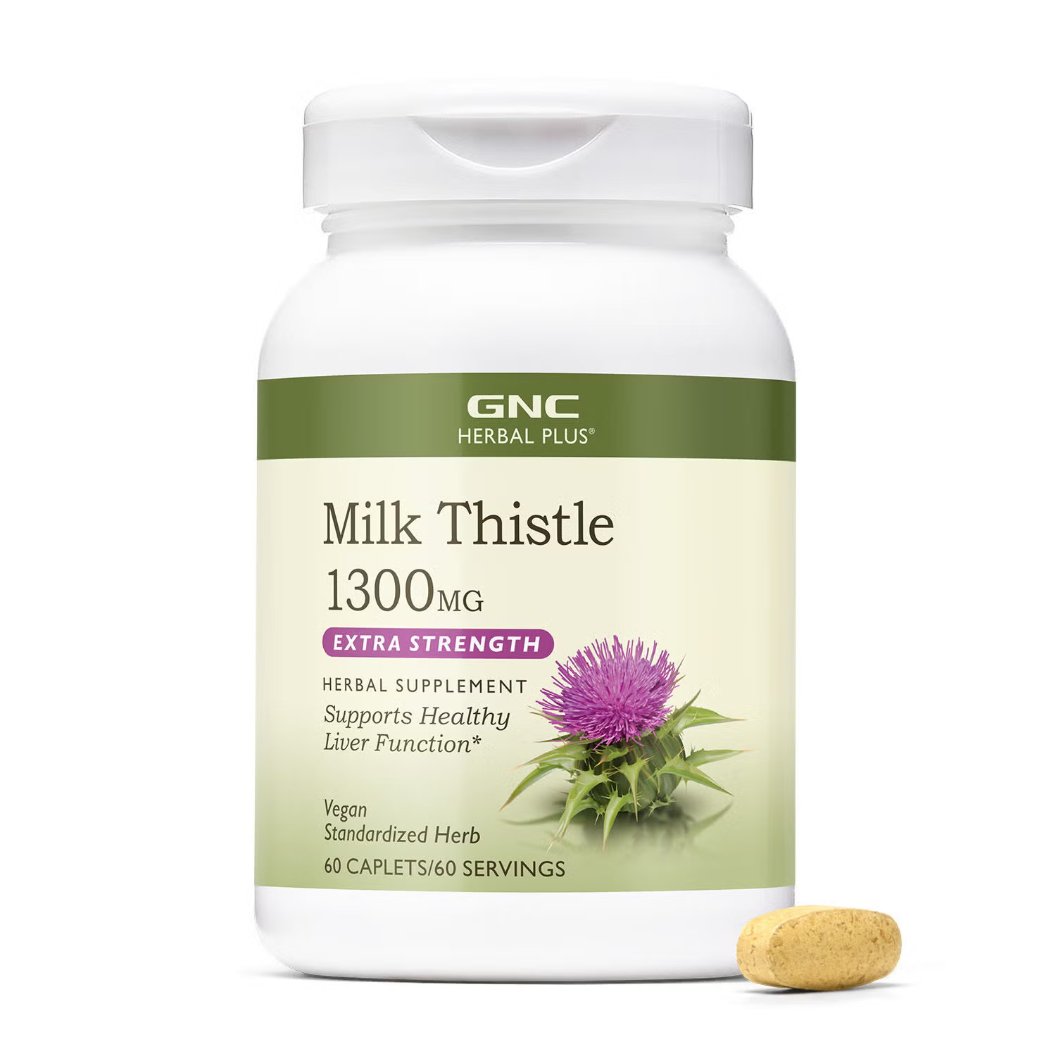 Milk Thistle Extra Strength 1300mg - 60 Caplets (60 Servings) | GNC