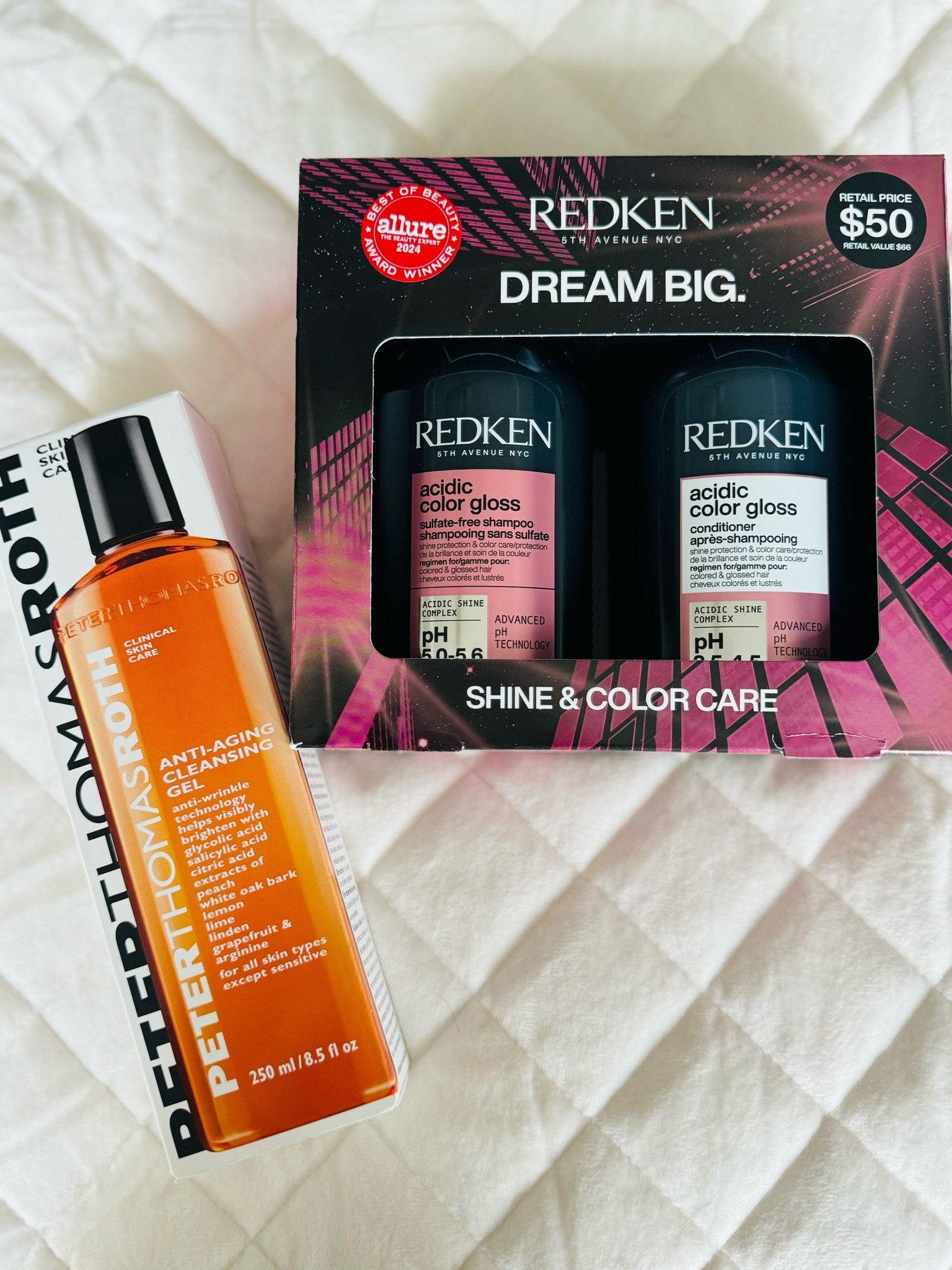 Two holiday must-haves from Ulta’s early Black Friday deals! 🎁✨ If you’re looking to add that shine and glow this season, here’s what’s in my cart: First up, the Redken Acidic Color Gloss Shine Kit—perfect for gifting (or treating yourself!) and packed with products to make your hair radiate! Plus, Peter Thomas Roth’s Anti-Aging Cleansing Gel brings that youthful glow we all want for our skin. Both are such great deals for adding shine to your hair and a healthy glow to your face. #ulta 

#LTKSaleAlert #LTKBeauty #LTKGiftGuide