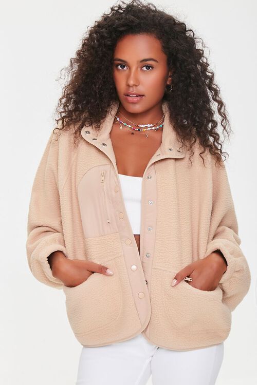 Faux Shearling Funnel Neck Jacket | Forever 21 (US)