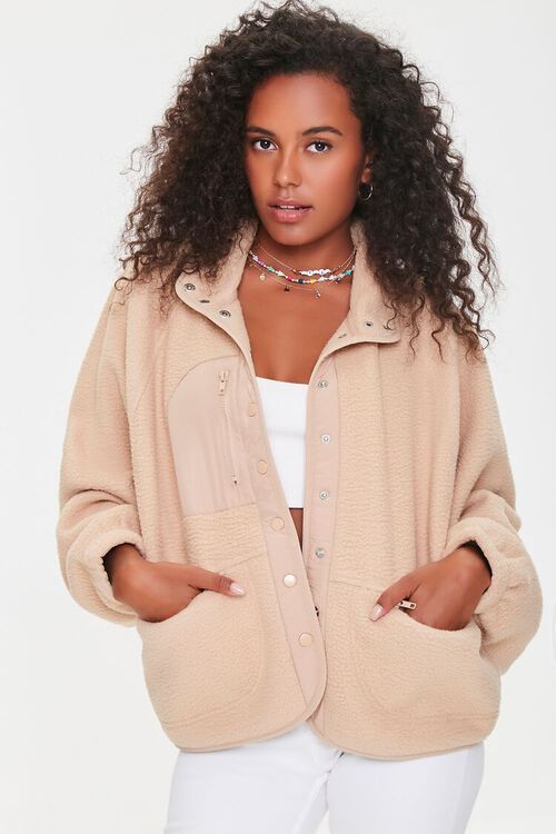 Faux Shearling Funnel Neck Jacket | Forever 21 | Forever 21 (US)