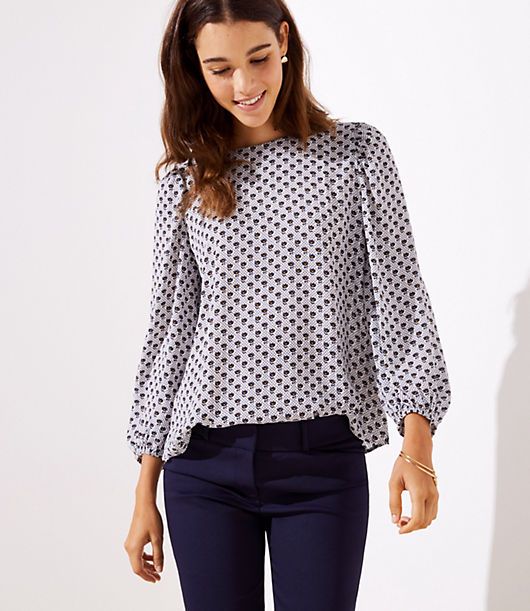 LOFT Tulip Puff Sleeve Blouse | LOFT