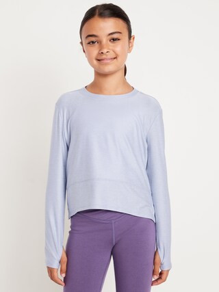 CloudMotion Long-Sleeve Performance T-Shirt for Girls | Old Navy (US)