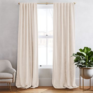 Worn Velvet Curtain - Alabaster | West Elm (US)