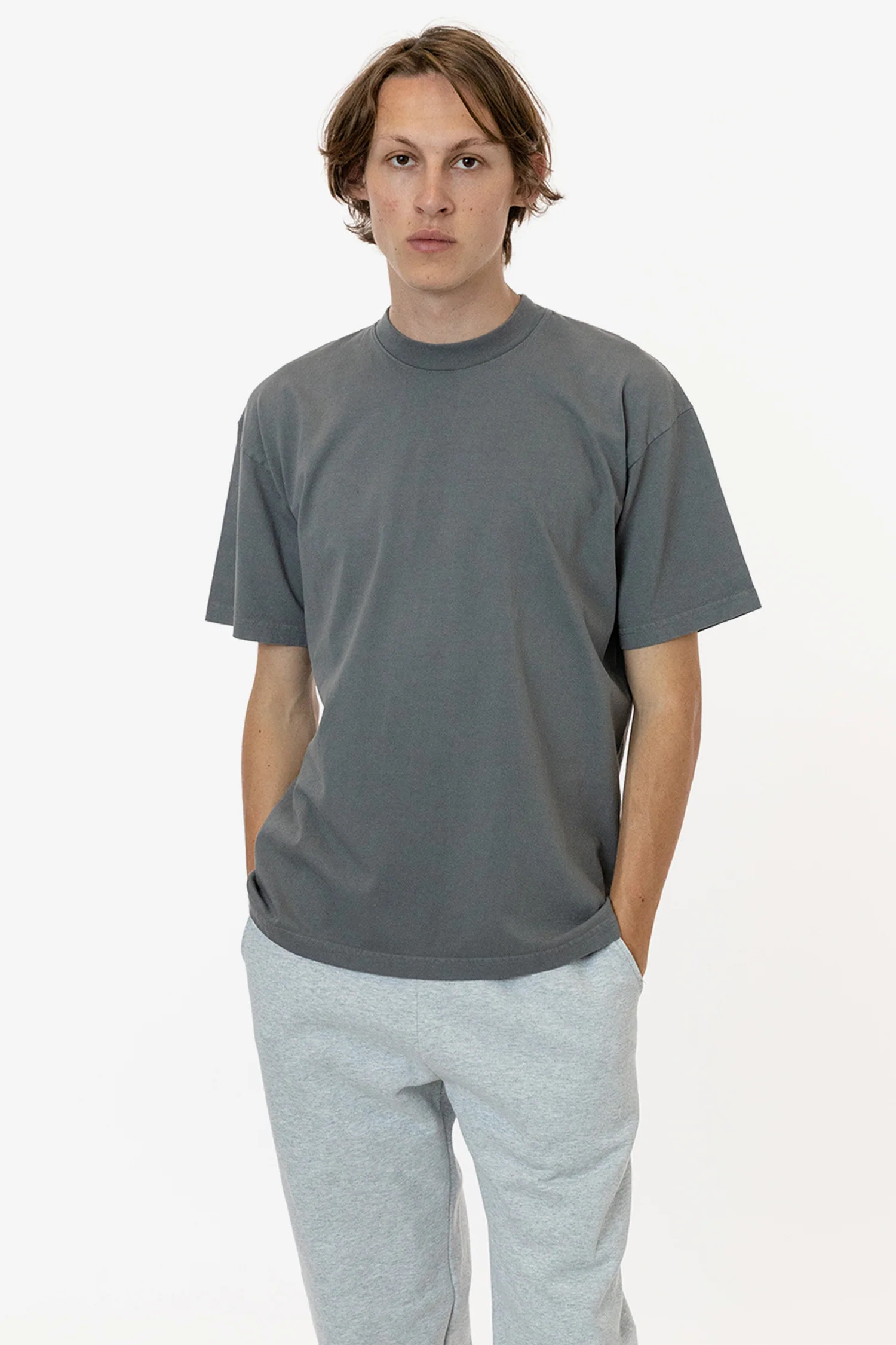 The 1801 - 6.5oz Garment Dye Crew Neck T-Shirt | Los Angeles Apparel