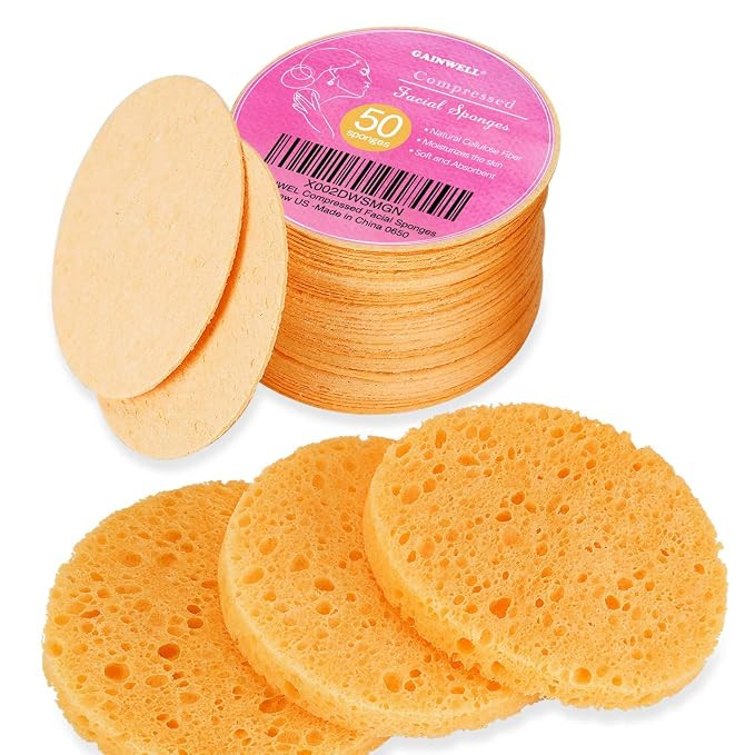 GAINWELL 50-Colored Natural Compressed Facial Sponges, for Facial Cleansing, Reusable & Eco-Frien... | Amazon (US)