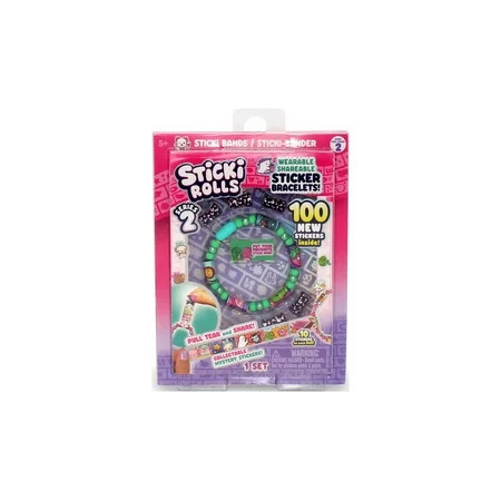 Sticki Rolls Sticki Bands - Wearable & Shareable Sticker Bracelet -100 Mini Stickers - 5 Mystery Sticki Rolls - 1000+ Stickers to Discover | Walmart (US)