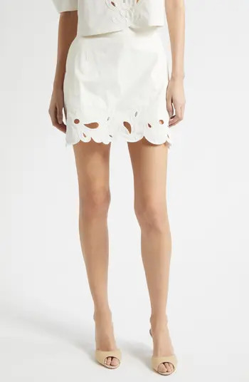 Cinq \u00e0 Sept Paisley Bloom Embroidered Miniskirt | Nordstrom | Nordstrom