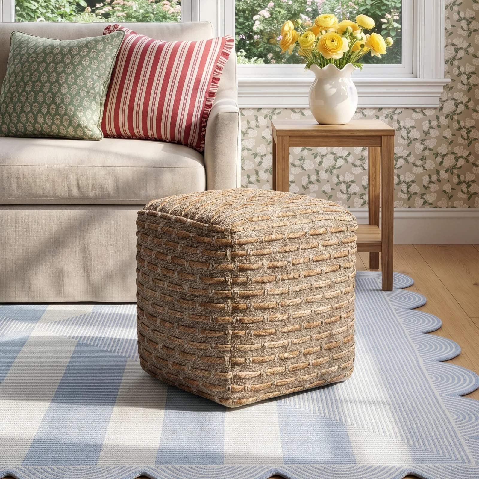 Rue Upholstered Pouf | Birch Lane