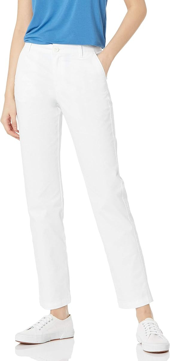 Amazon Essentials Women's Mid-Rise Slim Full Length Leg Khaki Pant (Available in Straight and Cur... | Amazon (US)