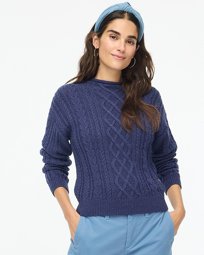 Mockneck cable-knit sweater | J.Crew Factory