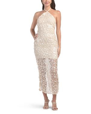 Mesh Halter Midi Dress | TJ Maxx