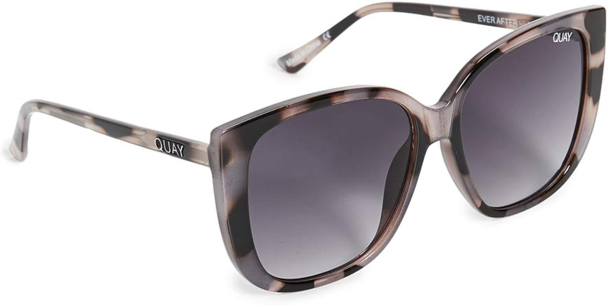 Amazon.com: Quay Women's Ever After Sunglasses, Milky Tort/Smoke Fade Lens, Grey, Print, One Size... | Amazon (US)