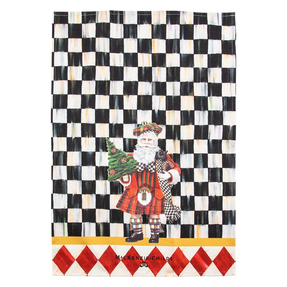 Scottish Santa Dish Towel | MacKenzie-Childs