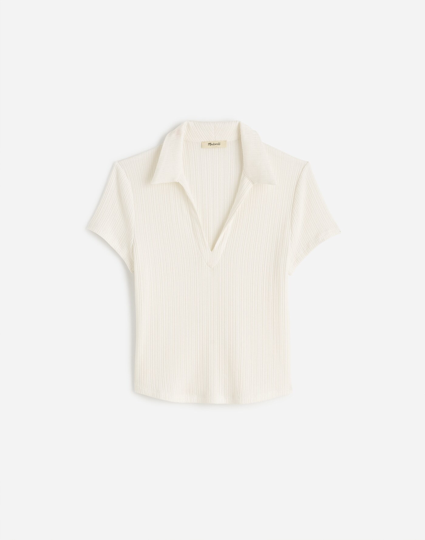 Ribbed V-Neck Polo Tee | Madewell