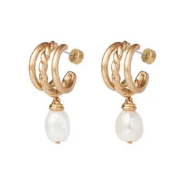 Cypriot Twist Pearl Triple-Hoop Earrings | The MET