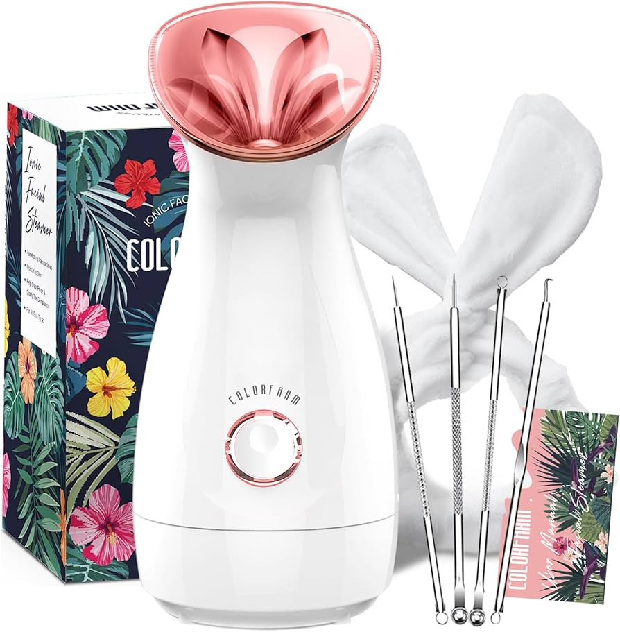 Colorfarm Facial Steamer Nano Ionic: Face Steamer Deep Cleaning Unclogs Pores - Humidifier Hot Mi... | Amazon (US)