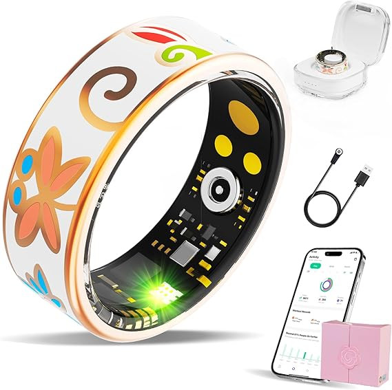 Smart Ring Health Tracker, for men and women, equipped with heart rate monitor, sleep tracker, 8 ... | Amazon (US)