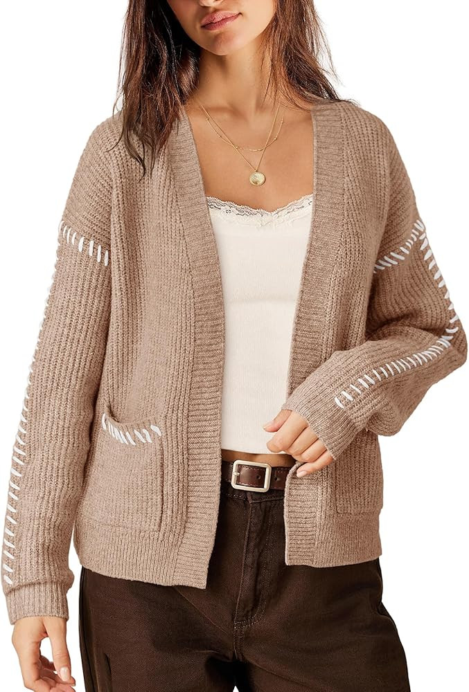 Yanekop Womens Chunky Cardigan Sweaters Oversized Open Front Cardigan Casual Cable Knit Sweater T... | Amazon (US)