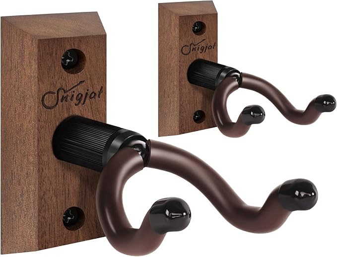 SNIGJAT Ukulele Wall Mount 2 Pack, Ukelele Hanger for Wall Vertical Display, Hardwood Ukulele Hol... | Amazon (US)