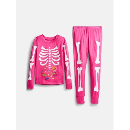 Halloween Girls' Tight Fit Long Sleeve Top and Pants Pajama Set from Way to Celebrate, 2-Piece, Sizes 4-10 | Walmart (US)