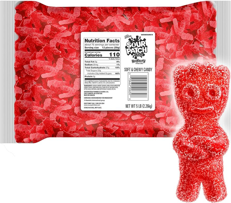 SOUR PATCH KIDS Redberry Soft & Chewy Candy, 5 lb Bag | Amazon (US)